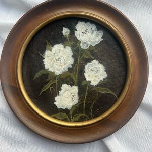 “Peonies” Floral Wall Art in Wooden Frame
